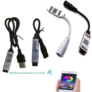 DC5-24V USB/DC 미니 블루투스 호환 스마트 폰 APP 컨트롤러 무선 제어 5050 3528 RGB LED 스트립 빛