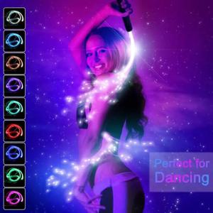 360 ° 회전 LED 광섬유 채찍, 슈퍼 브라이트 라이트 업 레이브 장난감, EDM 픽셀 플로우 레이스 댄스 페스티벌, 파티 디스코 댄스 채찍