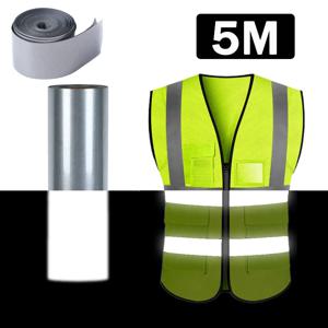 5M 반사 스트립 스티커 열전달 반사 테이프 DIY 의류 가방 신발 다림질 안전 의류 용품 2-5cm