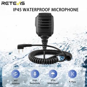 RETEVIS HK006 IP54 방수 마이크 워키 토키 마이크 숄더 스피커 PTT Kenwood Baofeng UV-5R Quansheng UV K5 UV K6