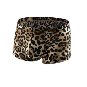 섹시한 남자 복서 속옷 레오파드 패턴 낮은 허리 소프트 Boxershorts 남자 란제리 속옷
