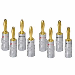 8pcs Matihur 바나나 플러그 오디오 잭 스피커 플러그 HiFi 용 나사 잠금 장치가있는 24K 금도금 4MM 바나나 커넥터