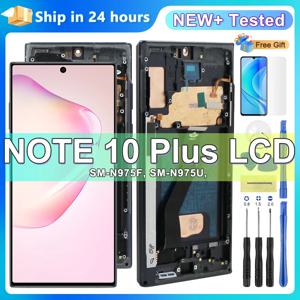 삼성 Note 10 Plus 4G 5G 디스플레이 터치 스크린 Note10 + N975F N976F LCD 지원 S 펜 지문 작업용 슈퍼 AMOLED 디스플레이