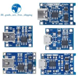 TZT 5Pcs 마이크로 USB 5V 1A 18650 TP4056 보호 기능이있는 리튬 배터리 충전기 모듈 충전 보드 이중 기능 1A 리튬 이온
