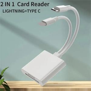 2 In 1 OTG 카드 리더 유형 C Lightning-SD TF 메모리 카드 어댑터(PC 노트북 iPhone용) 멀티 스마트 카드 리더 앱 필요 없음