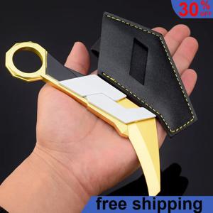 16cm Valorant 게임 주변 무기 프라임 2.0 Karambit 닌자 사무라이 검 금속 칼 가죽 케이스 버전 모델 선물 완구