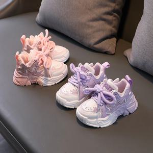 부드러운 밑창 통기성 야외 테니스 패션 키즈 스니커즈 EU21-30, 유아 여아 스포츠 신발, 2024 신제품