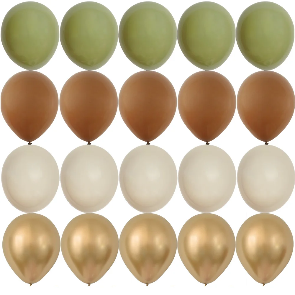 15/20PCS 10inch 빈티지 풍선 레트로 카키 녹색 풍선 결혼 기념일 생일 축하 파티 장식 용품 세트
