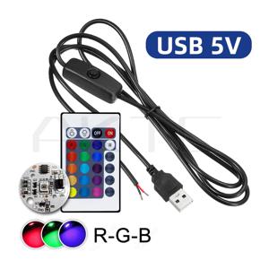 1 세트 DC 5V 저전압 다채로운 그라데이션 LED RGB 라운드 보드 1.5M USB 스위치 케이블 및 IR 무선 디밍 원격 제어