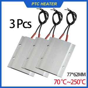 3 Pcs 12V ~ 220V 온도 조절 PTC 가열 플레이트 PTC 히터 요소 세라믹 플레이트 인큐베이션 가열 디 솔더링 스테이션 77x62mm
