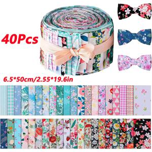 40Pcs 패브릭 스트립 퀼트 젤리 롤 패치 워크 공예 코튼 퀼트 스트립 봉제 공예 패브릭 DIY 바느질 천