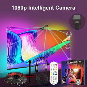 4K HDMI 호환 게임 룸용 카메라 LED 라이트 스트립이 있는 40-65인치 실시간 RGBIC용 화면에 USB TV LED 백라이트 동기화