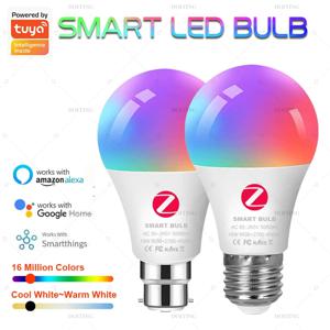 Tuya Zigbee 스마트 Led 전구 E27 B22 램프 RGBCW는 Amazon Alexa Google 홈 스마트 라이프 APP 음성 제어 110V 220V와 함께 작동합니다.