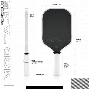 MOD TA-15 프로 플레이어 에디션 Gen 3 추진 코어 16mm 열성형 엘리트 흑연 Toray T700 탄소 섬유 피클볼 패들