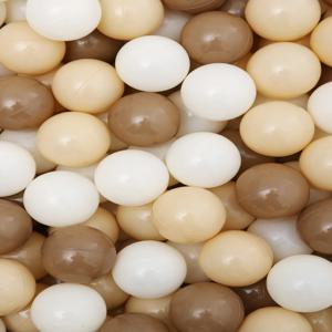 5.5CM 100pcs 소프트 볼 구덩이 공 어린이를위한 재사용 가능한 그물 가방과 크러시 증거 플라스틱 공 커피 베이지 크림 브라운 믹스 색상
