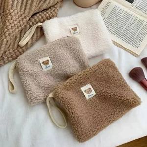 대용량 귀여운 봉제 여행 화장품 립스틱 보관 가방, 여성 메이크업 키트 핸드백, 정리함 지갑, 연필 케이스 파우치 가방