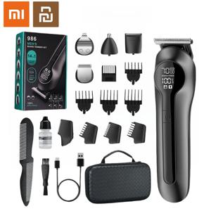 Xiaomi Youpin 6-in-1 다기능 그루밍 키트 디지털 디스플레이가 장착된 헤어 클리퍼 고전력 전기 면도기 코 헤어 트리머
