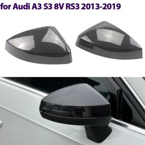 교체 백미러 사이드 미러 커버 캡 탄소 섬유 패턴 Audi A3 S3 8V RS3 2013-2019 사이드 어시스트 캡