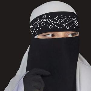 샤이니 라인스톤 블랙 쉬폰 스카프, 니카브 페이스 커버, 패션 웨이브 다이아몬드, 무슬림 라마단 기도넥타이, 키마르 쉬폰 페이스 마스크