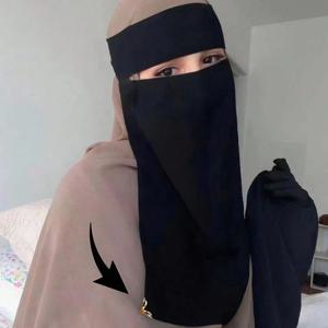 여성용 블랙 쉬폰 스카프 타이 백 니카브, 신상 진주 얼굴 커버, 무슬림 기도 키마르 니카브 얼굴 커버, 단색 숄