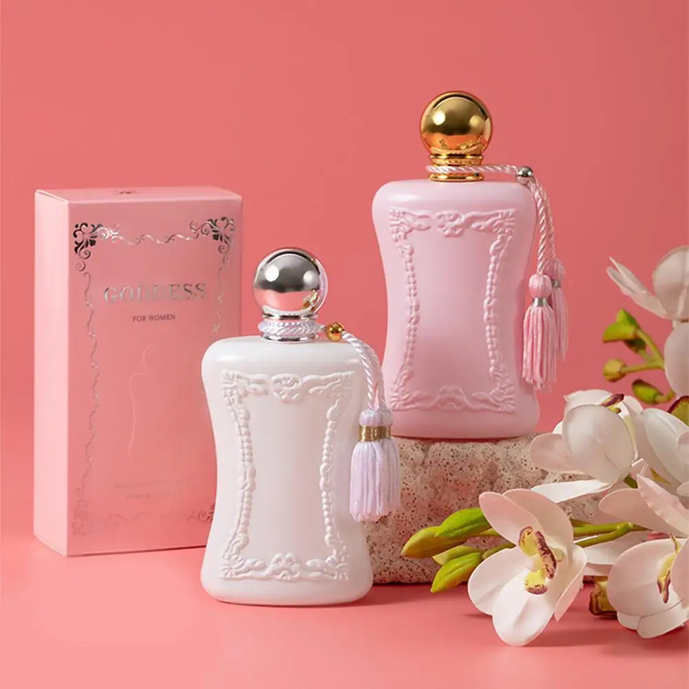 100ML 오리지널 여성 향수 여성 오래 지속되는 향수 꽃 향기 쾰른 향수 선물 스프레이 페로몬 오 드 뚜왈렛