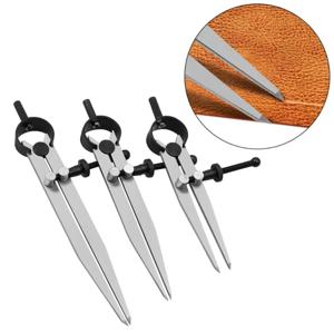 조정 가능한 가죽 나침반 잠금 가능 탄소강 분할기 날개 크리저 DIY 가죽 공예 회전 라인 스크라이빙 게이지 켈리퍼 도구
