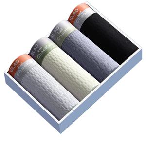 4Pcs 남성 속옷 솔리드 컬러 코튼 남성 복서 반바지 통기성 U 볼록한 속옷 대형 편안한 속옷