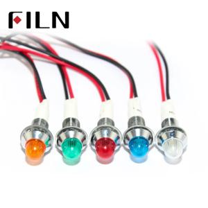 10mm LED 금속 표시 등 방수 IP67 신호 램프 3V 5V 6V 9V 12V 24V 110V 220V 빨간색 노란색 파란색 녹색 흰색 파일럿 인감