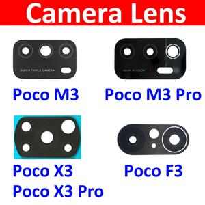 Xiaomi Poco F1 F2 F3 F4 F5 M3 X3 M4 X4 Pro GT 4G 5G 용 접착제가있는 카메라 유리 렌즈 후면 카메라 유리 렌즈