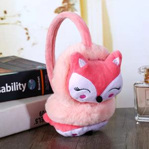 만화 여우 따뜻한 귀마개 플러시 두꺼운 부드러운 조절 가능한 귀 덮개 어린이를위한 Kawaii 머리띠 귀고리 겨울 야외 따뜻한 헤드폰