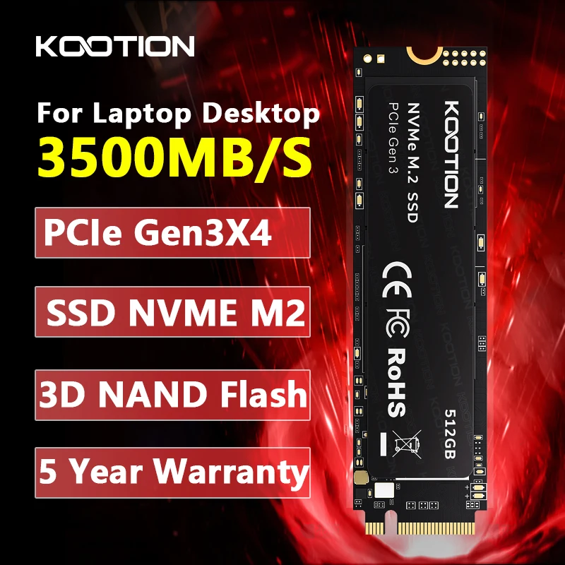 KOOTION 노트북 데스크탑용 SSD, 내장 하드 디스크, X15 M.2 SSD, 256GB, 512GB, 1TB, M2 SSD, NVMe, MSI, 델 HP