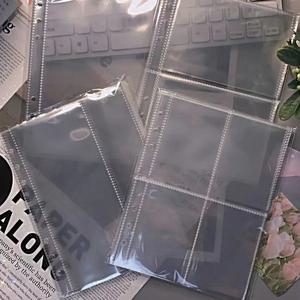 10 개/몫 A5 바인더 슬리브 4 포켓 지우기 느슨한 잎 6 구멍 PVC 문서 필링 가방 카드 엽서 수호자 사무용품