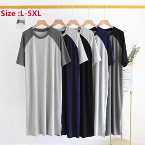 플러스 사이즈 4XL 5XL 남성 여름 잠옷 모달 패브릭 캐주얼 소프트 남성 잠옷 나이트 드레스 남성 오버 사이즈 목욕 가운 남성 가운