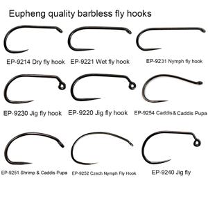Eupheng 50pcs 경쟁 Barbless 플라이 낚시 후크 Materails 건조 요정 새우 젖은 Caddis 플라이 후크 블랙 Nickle 묶기