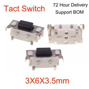 마이크로 사이드 스위치 3X6X3.5mm 택트 푸시 버튼 스위치 SMT 4Pin 터치 블루투스 소형 스피커 장난감 용 순간 촉각 구리 헤드