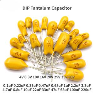 탄탈럼 캐패시터, 10V, 16V, 25V, 35V, 50V, 1UF, 2.2UF, 3.3UF, 4.7UF, 10UF, 22UF, 33UF, 47UF, 100UF, 220uF, 0.1uF, 0.22uF, 0.47uF, 5 개 0.68uF DIP