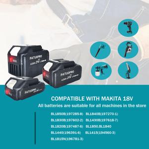 18V 21V 2.0 4.0 6.0Ah 충전식 리튬 배터리 마키타 무선 렌치 해머 드릴 앵글 그라인더 전기톱 스크루드라이버용