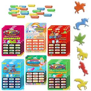 5Pcs 크리 에이 티브 매직 스폰지 캡슐 장난감 DIY 공룡 바다 동물 모양 어린이 목욕 수영 퍼즐 장난감 생일 크리스마스 선물