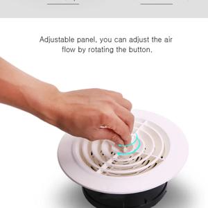 라운드 에어 벤트 루버 그릴 커버, 배출구 조절 가능한 배기 벤트 덕트 그릴, 75mm-150mm