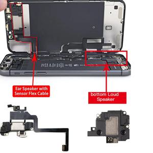iPhone X XR XS 11 Pro Max 하단 시끄러운 스피커 링용 센서 플렉스 케이블 교체가 포함된 이어 스피커