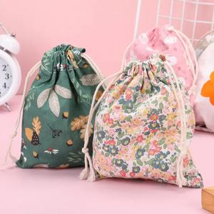 미니 귀여운 과일 인쇄 Drawstring 보관 가방 캔디 쥬얼리 포켓 주최자 화장품 가방 변경 동전 립스틱 이어폰 주머니