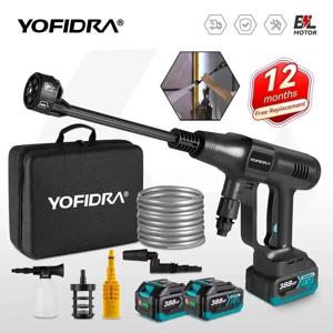 YOFIDRA 200Bar 브러시리스 고압 자동차 세탁기 물총 6 IN 1 정원 세척 워시 스프레이 건 21V 18V 배터리 핀에 적합