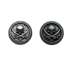 대형 금속 건메탈 앤티크 실버 해적 해골 머리 마체테 콘쵸 나사 백 리벳, 30mm, 1.2 인치, 2 개