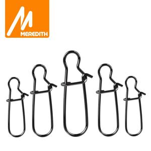 메러디스 스테인레스 스틸 낚시 커넥터 50pcs 빠른 클립 잠금 스냅 회전 솔리드 링 안전 스냅 낚시 후크 도구 스냅