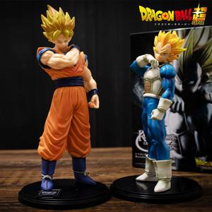 반다이 드래곤볼 어린이 DBZ 액션 피규어 모델, 손오공 베지타 피규어, 슈퍼 사이어인 애니메이션 소장 피규어, 22cm