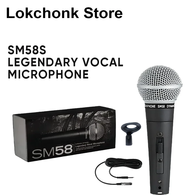 무대 노래를위한 금속 SM58 카디오이드 다이나믹 마이크 Shure Karaoke BBOX 녹음 보컬을위한 전문 유선 마이크