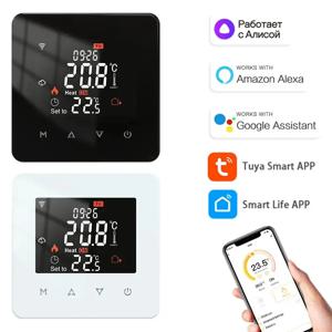 MOES Zigbee 온도 조절기 물/전기 바닥 난방 가스 보일러 습도의 실내 온도 컨트롤러 Tuya Alex 5A16A와 함께 작동