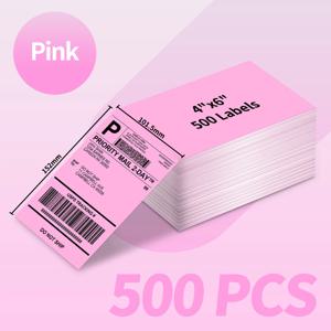 주소 우편용 열 라벨 프린터, Phomemo 241BT, D520BT, B246D, 선풍기 폴드 라벨 당 500 팩, 4x6