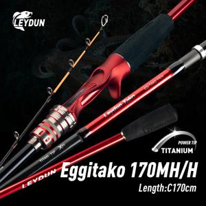 LEYDUN Rang's Tako Egitako 문어 170MH/H 낚싯대 티타늄 팁 오징어 낚시 캐스팅 막대 오징어 보트 낚시 Webfooted