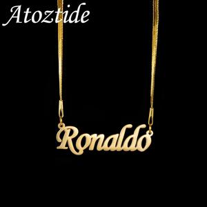 Atoztide 여성용 맞춤형 이름 목걸이, 스테인레스 스틸 블레이드 체인, 하트 나비 펜던트, 생일 쥬얼리 선물